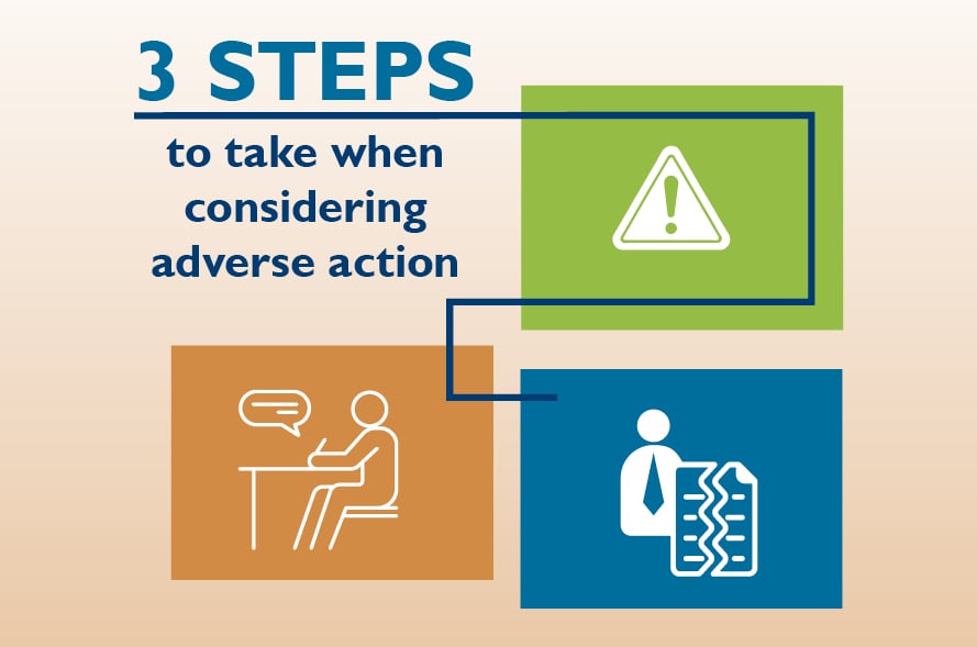 3 steps to take when considering adverse action 3 steps to take when considering adverse action