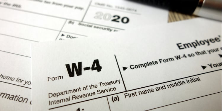 2020 Form W-4 papers